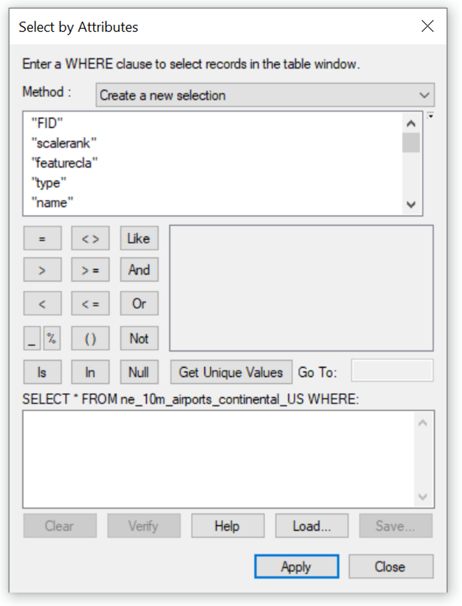 SelectByAttributes